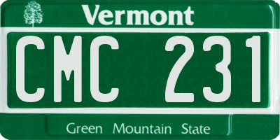 VT license plate CMC231