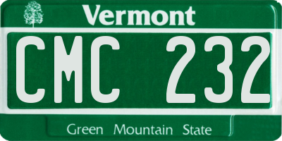 VT license plate CMC232
