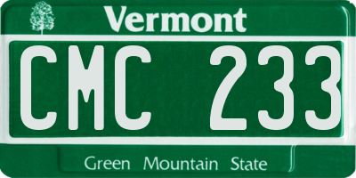 VT license plate CMC233