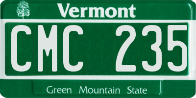 VT license plate CMC235