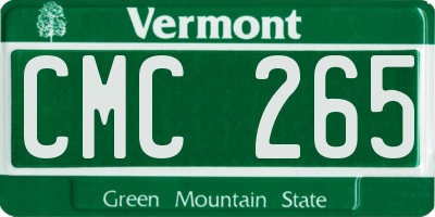 VT license plate CMC265