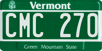 VT license plate CMC270