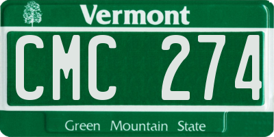 VT license plate CMC274