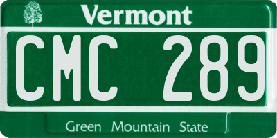 VT license plate CMC289