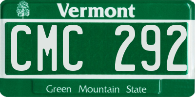 VT license plate CMC292