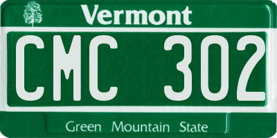 VT license plate CMC302