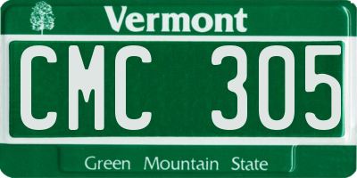 VT license plate CMC305