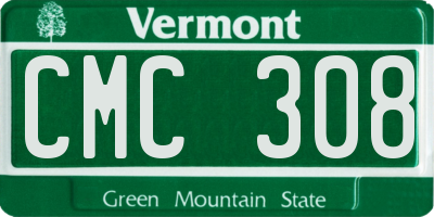 VT license plate CMC308