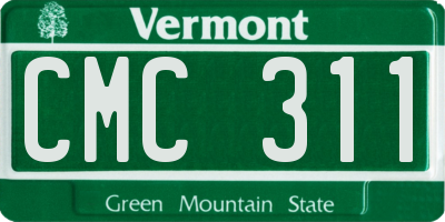 VT license plate CMC311