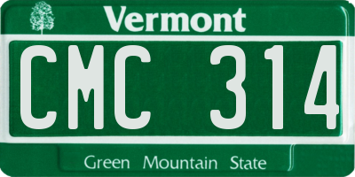 VT license plate CMC314