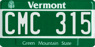 VT license plate CMC315