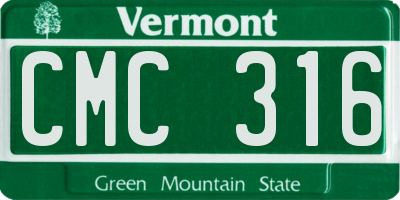 VT license plate CMC316