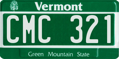 VT license plate CMC321