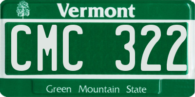 VT license plate CMC322