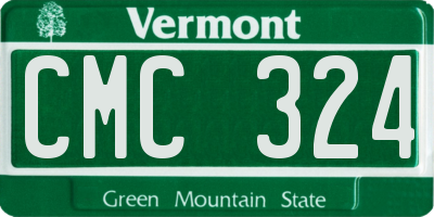 VT license plate CMC324