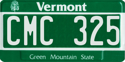 VT license plate CMC325
