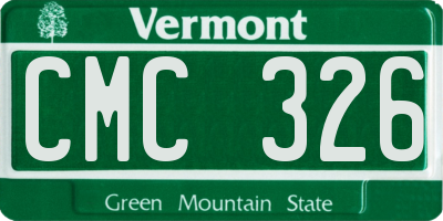 VT license plate CMC326