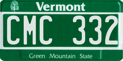 VT license plate CMC332
