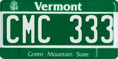 VT license plate CMC333