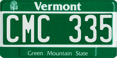 VT license plate CMC335
