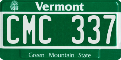 VT license plate CMC337