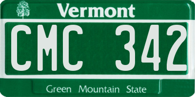 VT license plate CMC342