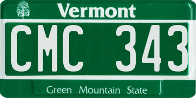VT license plate CMC343