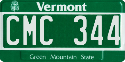 VT license plate CMC344