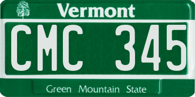 VT license plate CMC345