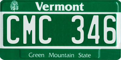 VT license plate CMC346