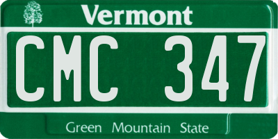 VT license plate CMC347