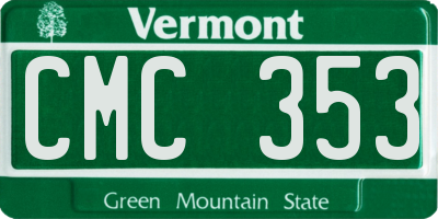 VT license plate CMC353
