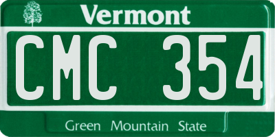 VT license plate CMC354