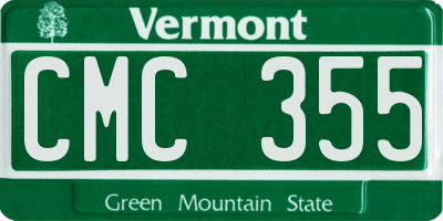 VT license plate CMC355