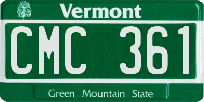 VT license plate CMC361