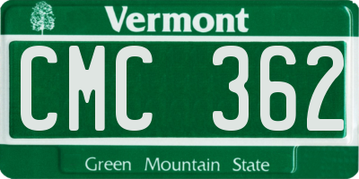 VT license plate CMC362
