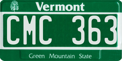 VT license plate CMC363