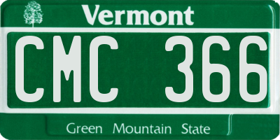 VT license plate CMC366