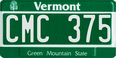 VT license plate CMC375