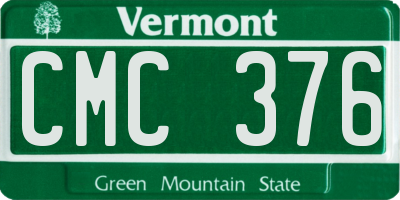 VT license plate CMC376