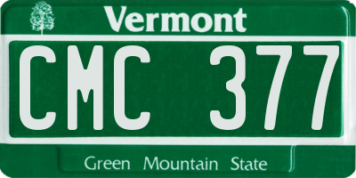 VT license plate CMC377