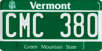 VT license plate CMC380