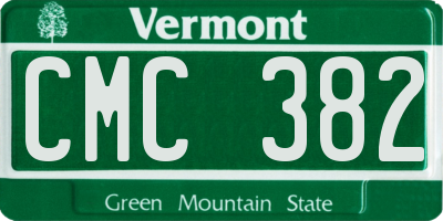 VT license plate CMC382