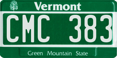 VT license plate CMC383