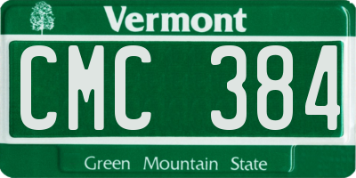 VT license plate CMC384