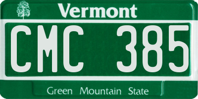 VT license plate CMC385