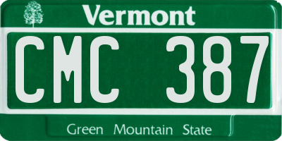 VT license plate CMC387