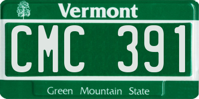 VT license plate CMC391