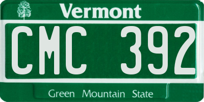 VT license plate CMC392