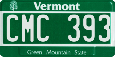 VT license plate CMC393